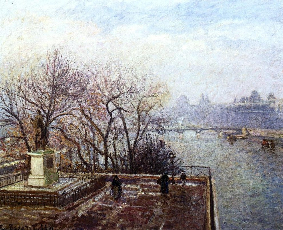Camille Pissarro The Louvre Morning Mist, 20"x25" Wall Decal