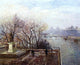 Camille Pissarro The Louvre Morning Mist, 20"x25" Wall Decal