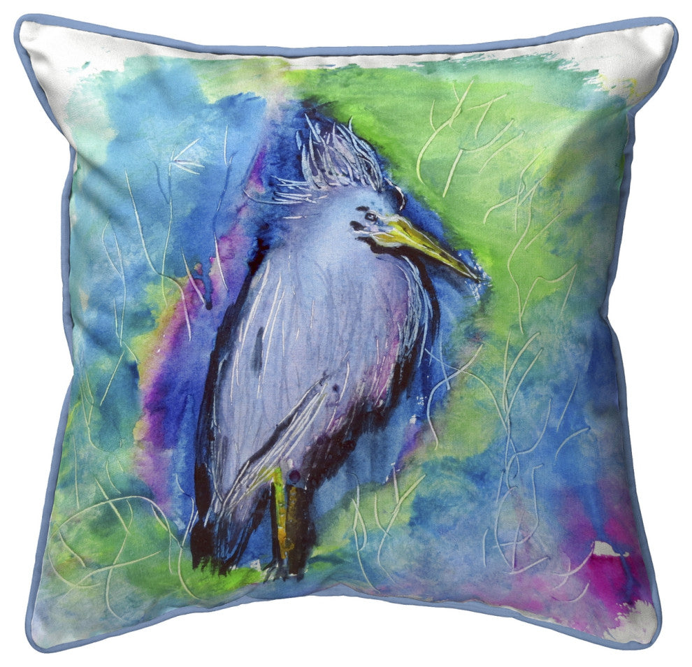 Little Blue Heron Large Indoor/Outdoor Pillow 18x18