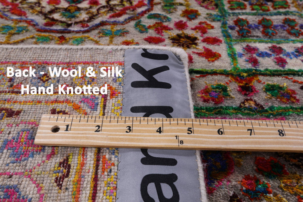 Wool & Silk Mamluk Handmade Rug 7' 9" X 9' 10" - Q13726