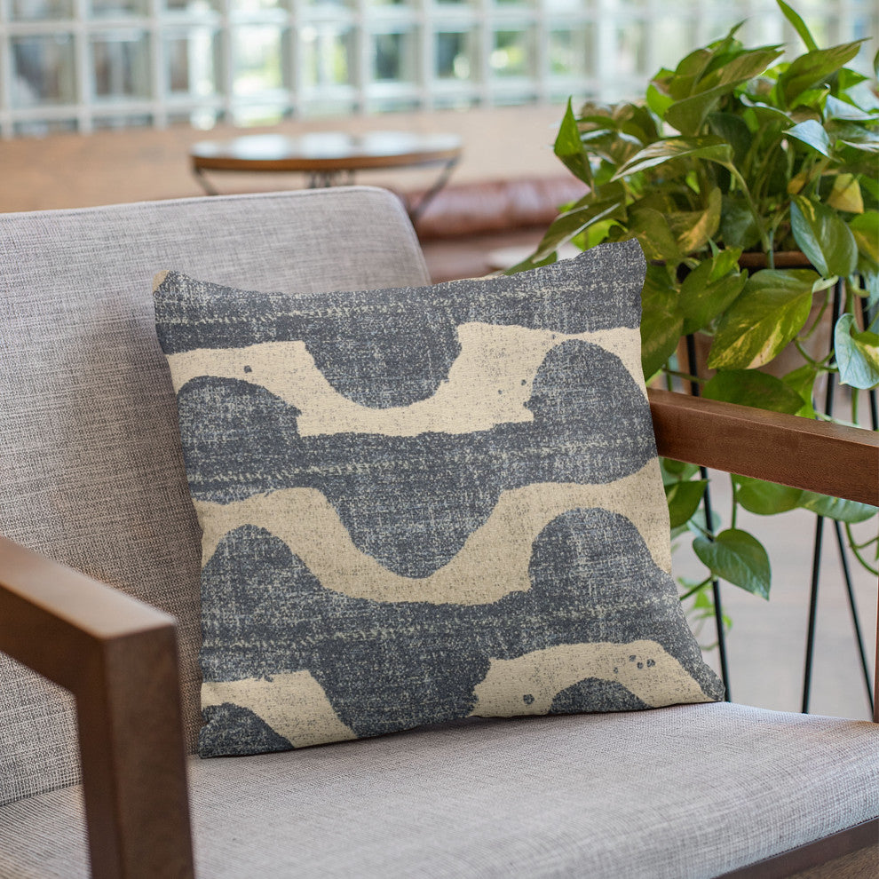 Plutus Blue Shore Stripe Luxury Throw Pillow, 26"x26"