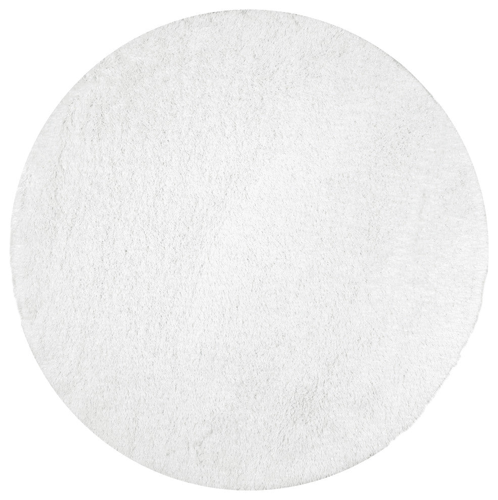 Nuloom Soft and Plush Cloudy Solid Shag Rug, Snow White 5'3"Round