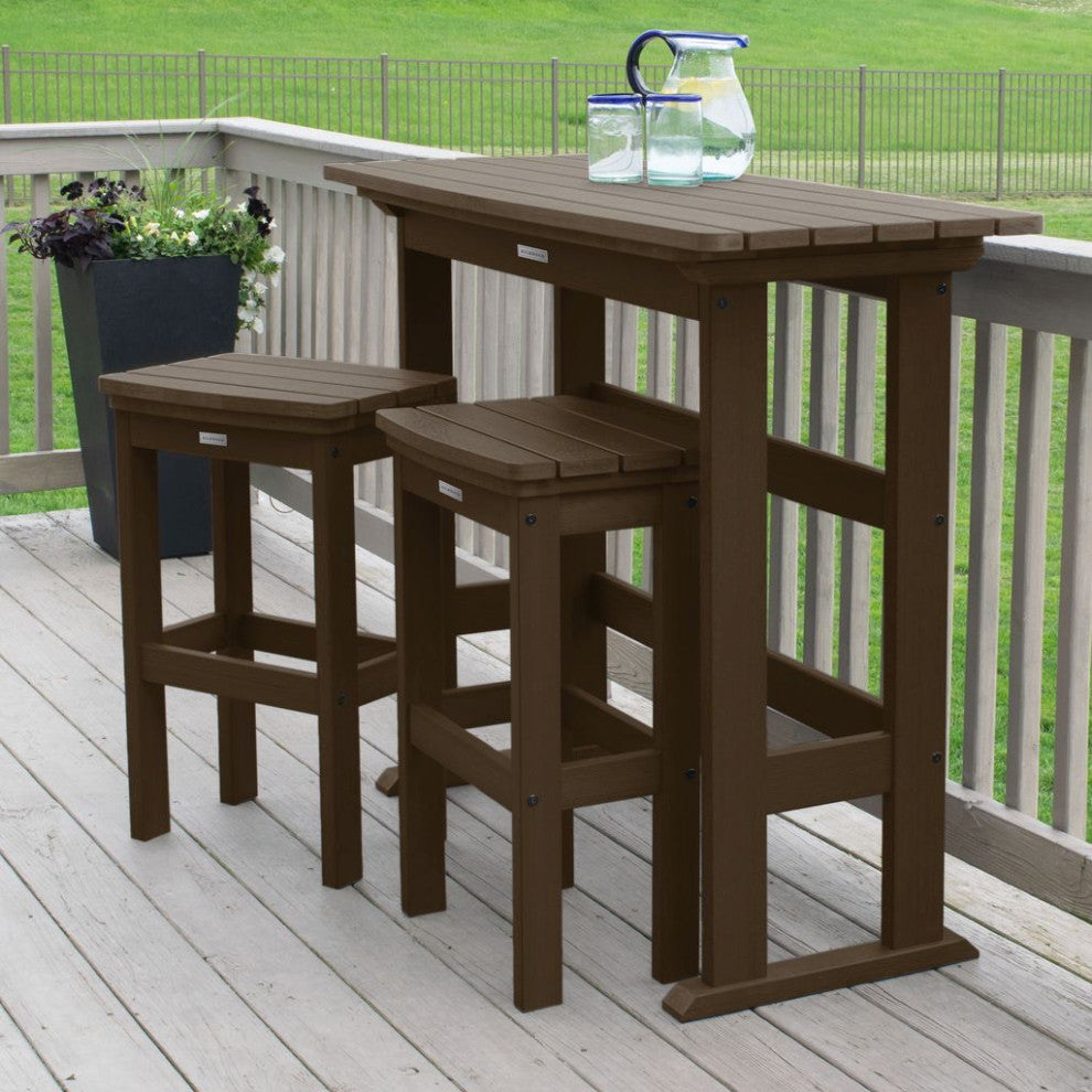 Lehigh 3 Piece Balcony Set, Weathered Acorn, Counter Height
