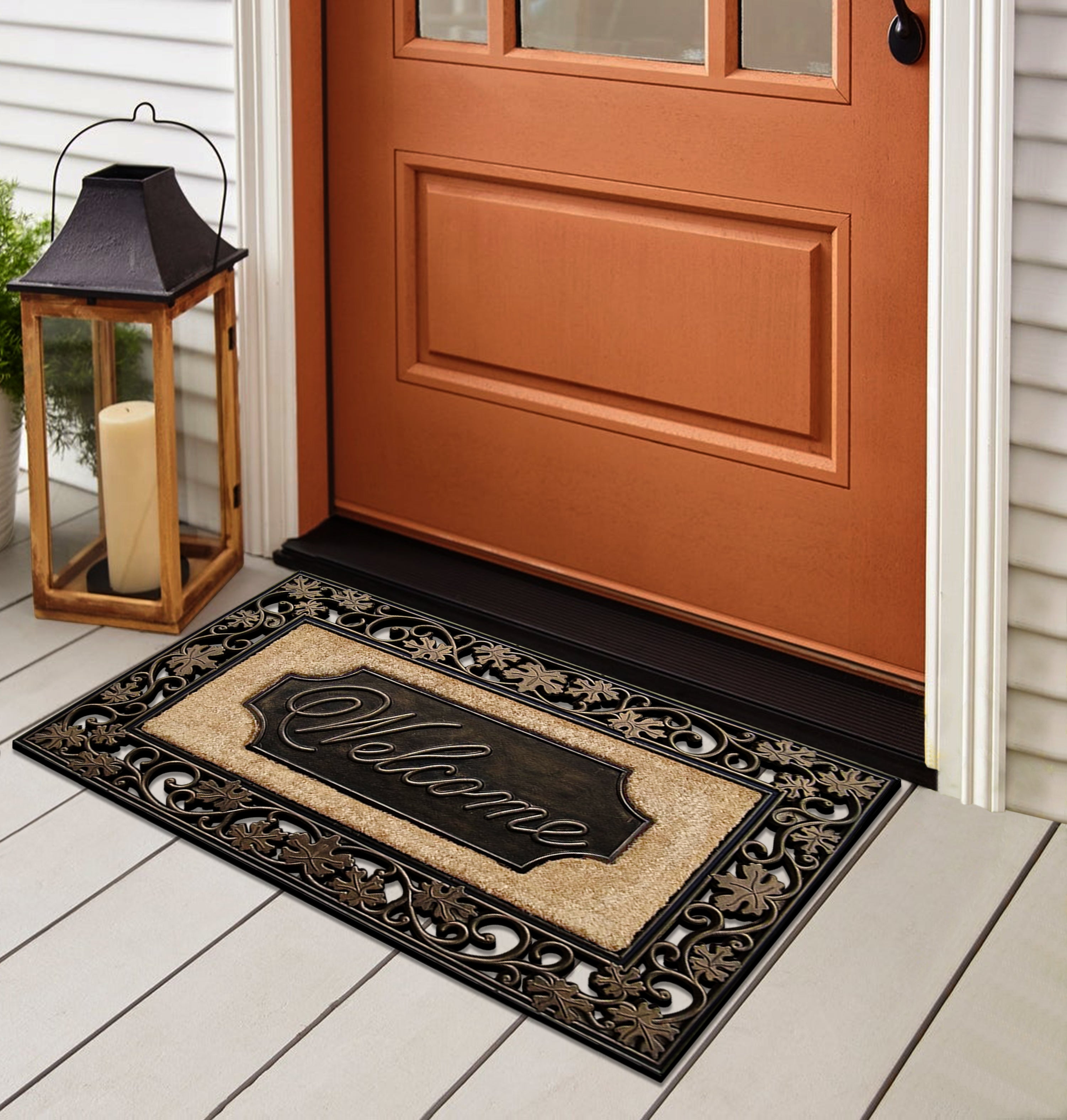 First Impression Rubber/Coir Dirt Trapper 18"x30" Welcome Doormat