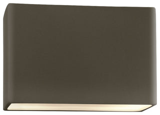 Ambiance Really Big Wide Rectangle Wall Sconce, Closed, 16", Pewter Green, LED