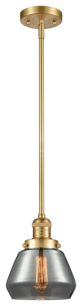 Fulton 1 Light Mini Pendant, Satin Gold, Plated Smoke