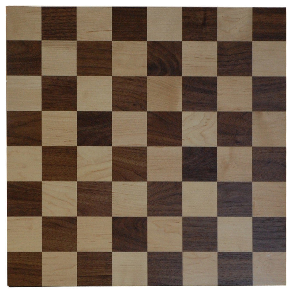 Brown Maple And Walnut Checker Board, 16"x16"