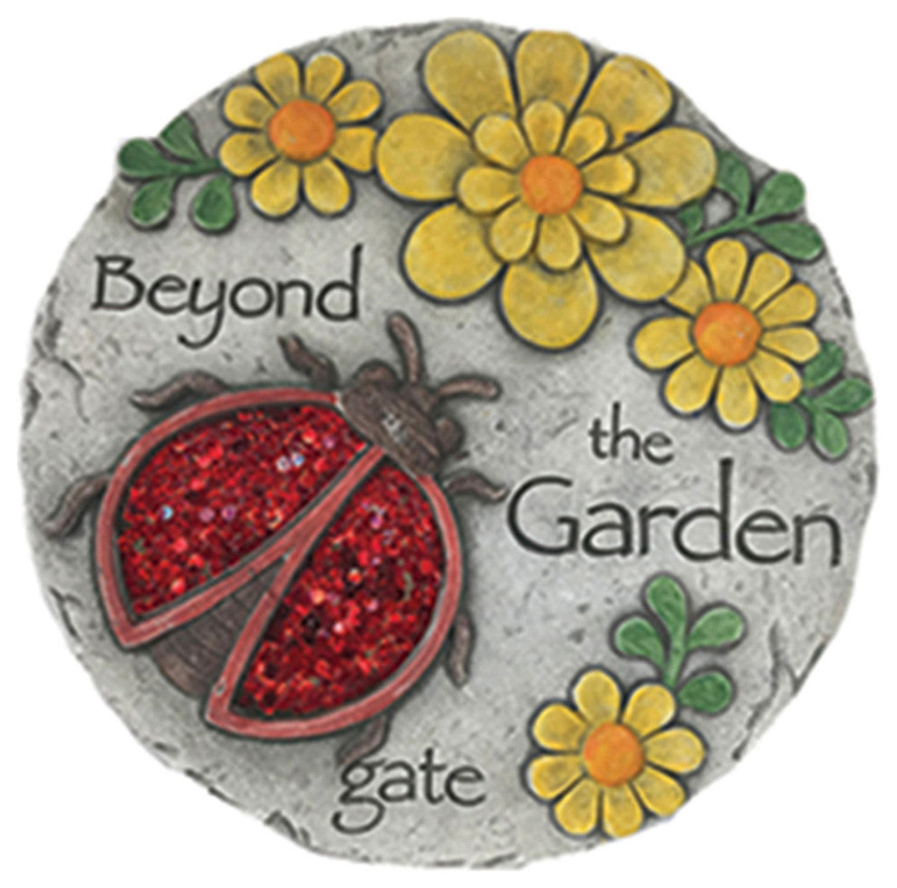 9.5" Cement Lady Bug Stepping Stone