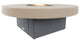 Circular Fire Pit Table, 48 D, Natural Gas, Beige Top, Gray