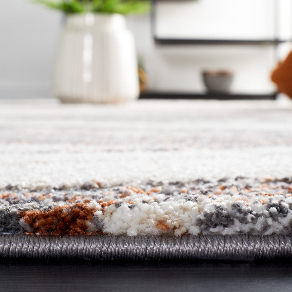 Cyrus Neutral Rug Safavieh Cyrus Shag Collection CYR134F Rug, Grey/Rust, 6'7