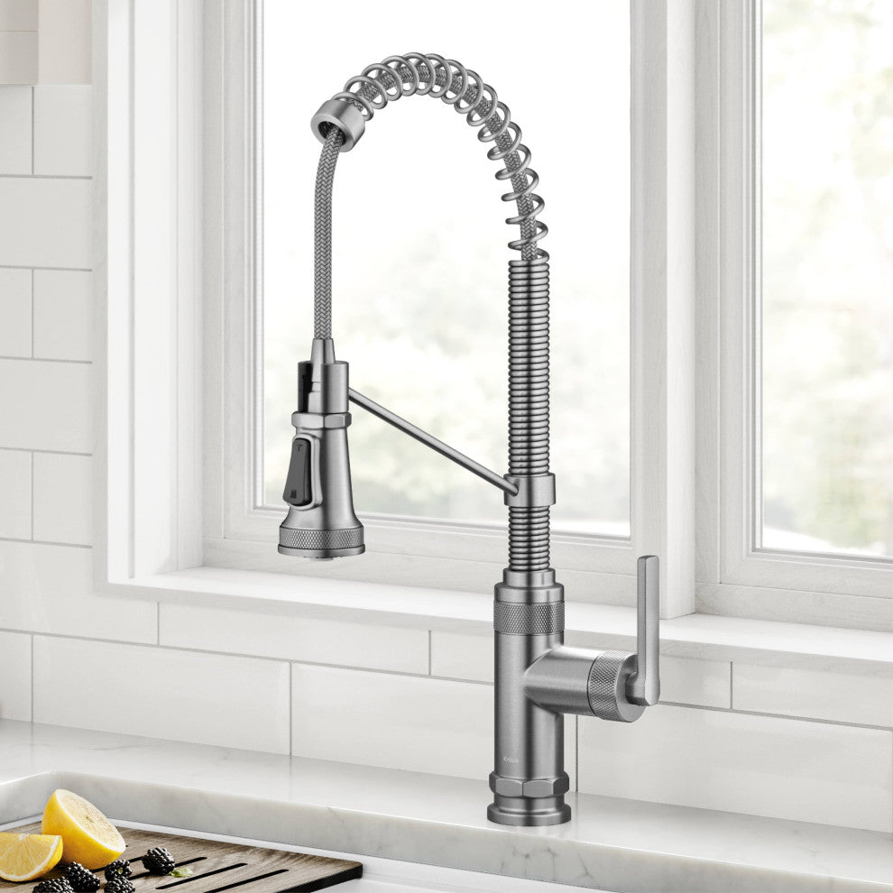 KRAUS Allyn Commercial Style 2-Function 1-Handle Pull Down Kitchen Faucet SFS