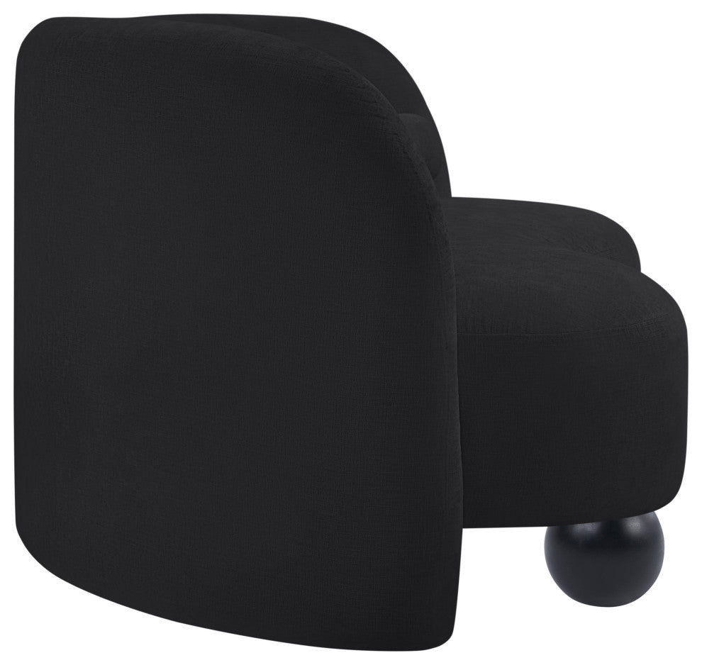 Daphne Upholstered Chair/Loveseat/Sofa, Black, Chenille Fabric, Loveseat