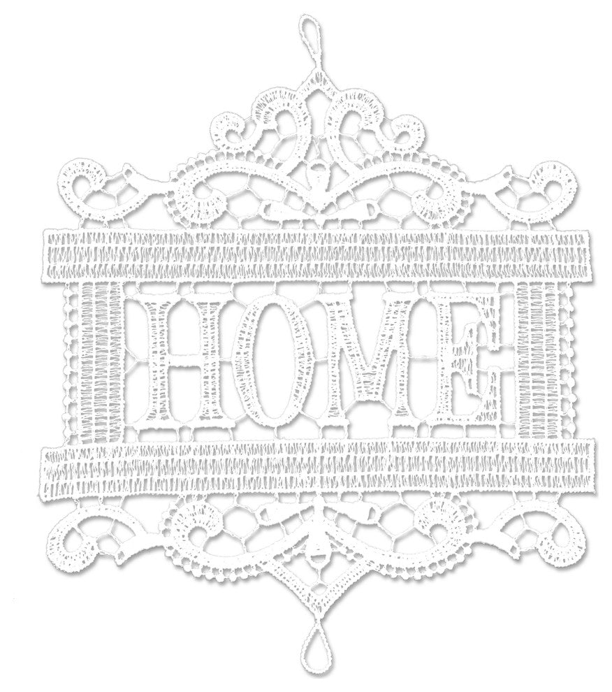 Macrame Home 6.75" x 5.75" Ornament Set Of 2, White