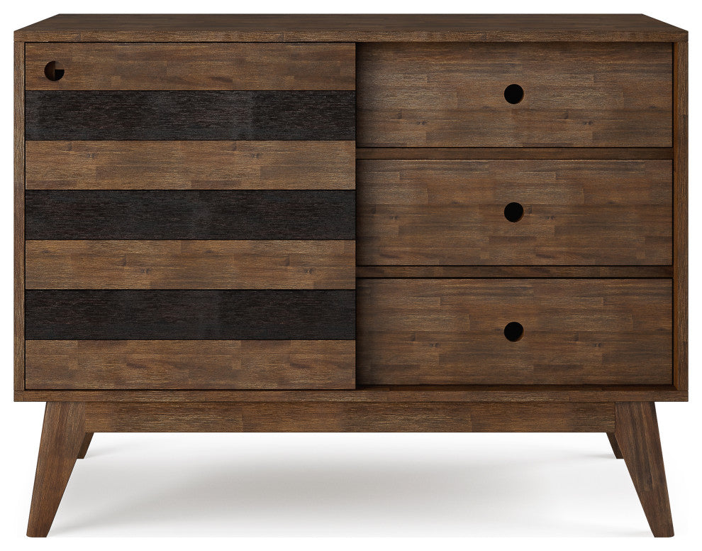 Clarkson Solid Acacia Wood Medium Storage, Rustic Natural Aged Brown