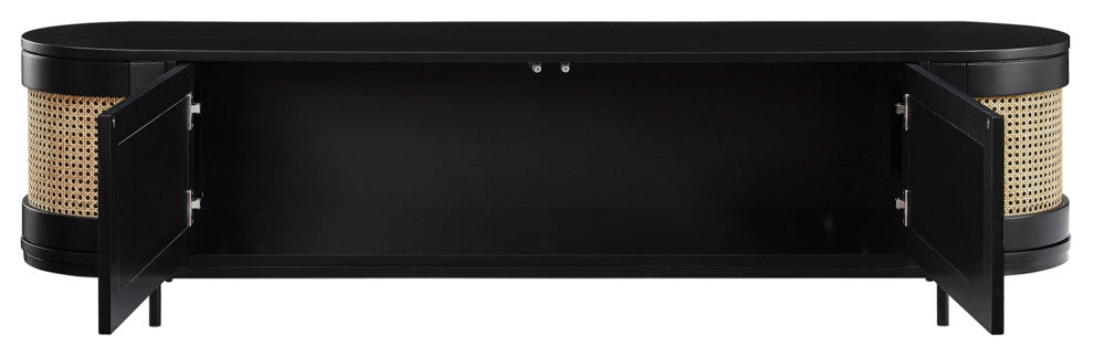 Loft Lyfe Darrius Console, Storage, 2-Door, 70.8Lx17.7Wx18H, Black