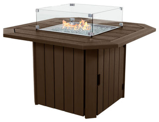 Oasis 40" Fire Pit Table, Weathered Acorn