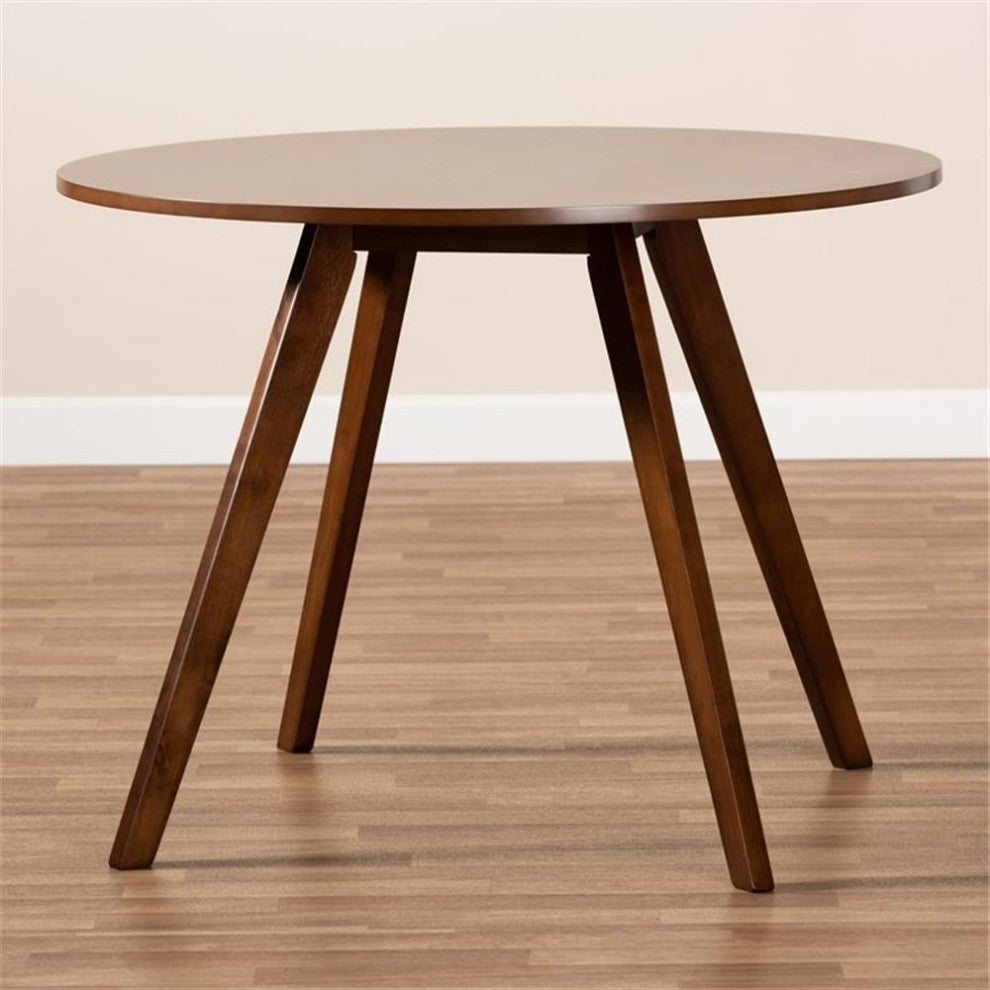 Baxton Studio Alana Walnut Finished Round Wood Dining Table