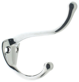 Genuine Solid Brass Coat & Hat Hook, Polished Chrome