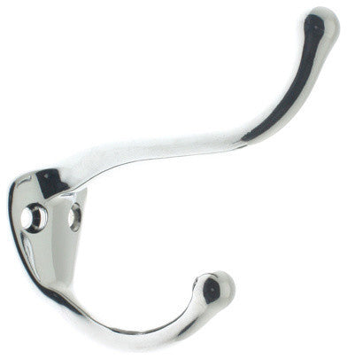 Genuine Solid Brass Coat & Hat Hook, Polished Chrome