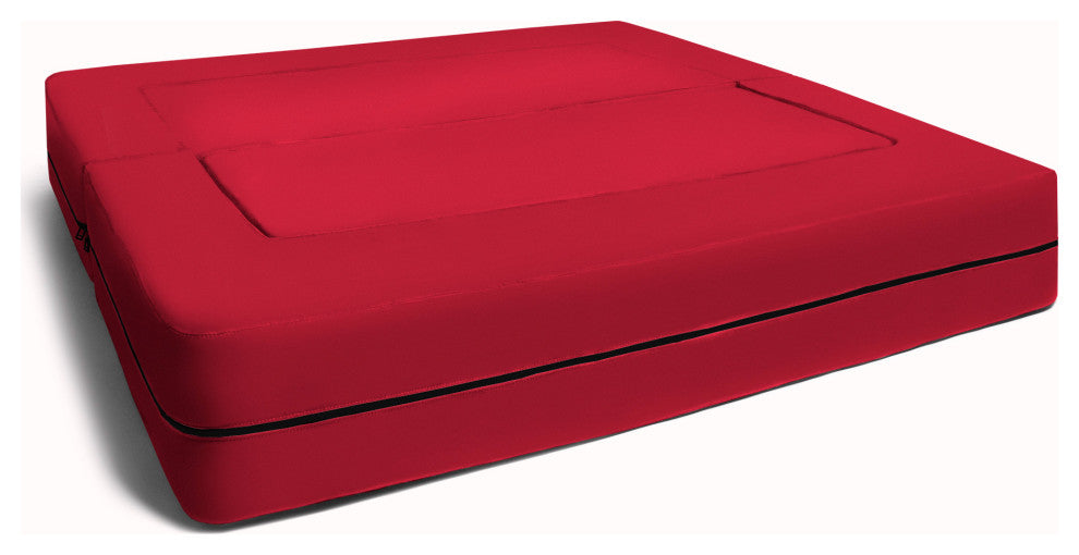 Zipline Big Kids Modular Sofa and Ottoman, Cherry