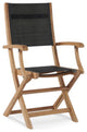 Stella Teak Outdoor Folding Armchair in Black