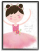 Dance Until Your Heart Smiles Ballerina in Pink Tutu, Framed, 16"x20"