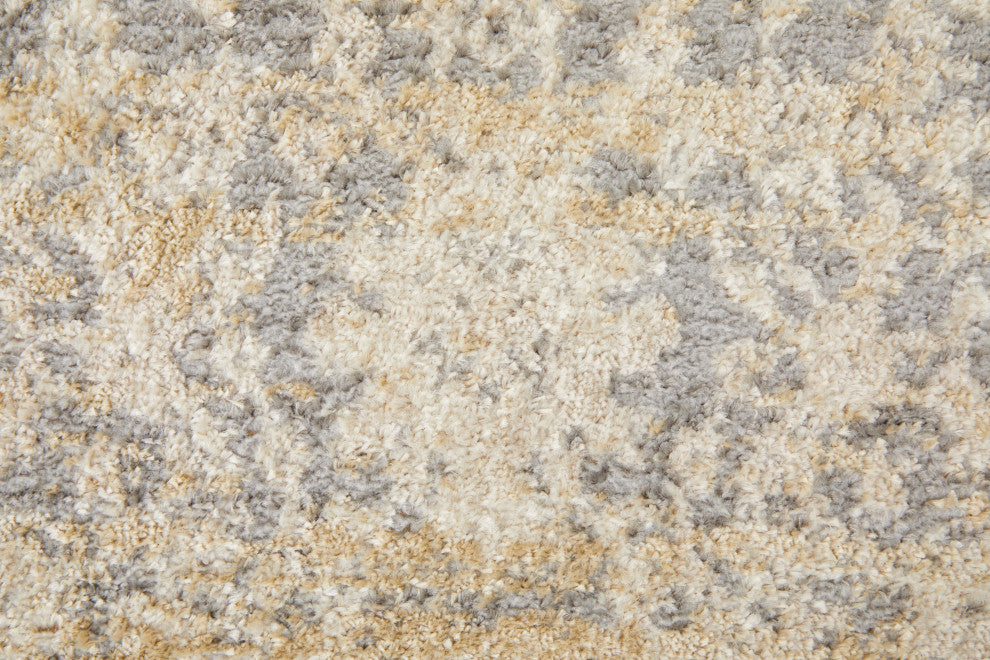 Wyllah Natural Distressed Rug, Gray/Beige, 4'3"x6'3"