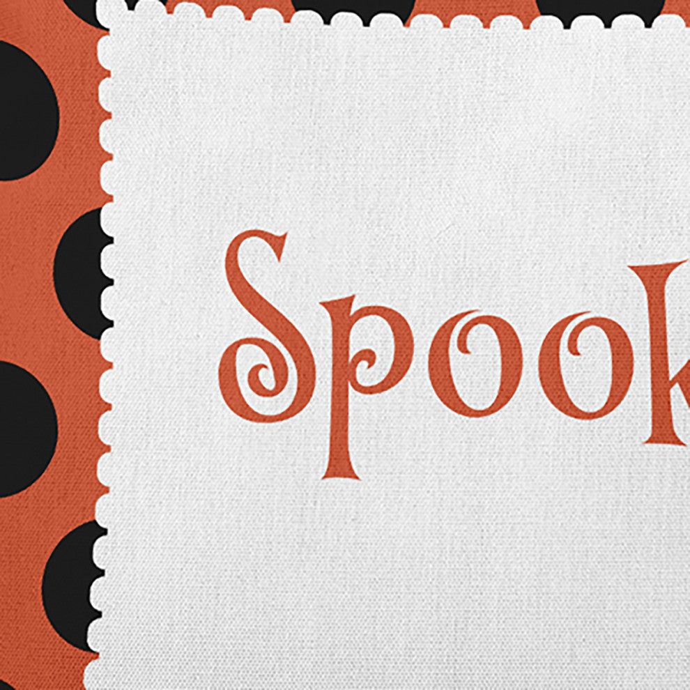 Halloween Spooky Dots Accent Pillow, Harvest Orange, 18"x18"