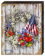 Patriotic Wreath Wooden Block, 48 x 36