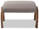 Sandrine Gray Upholstered Walnut Brown Wood Ottoman