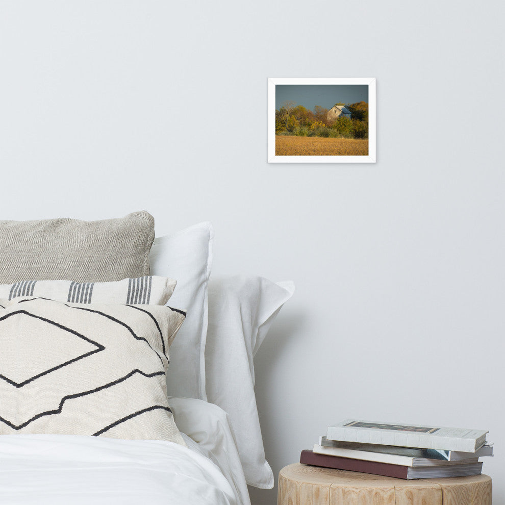 Abandoned Barn In The Trees Framed Photo Paper Wall Art Prints, White, 8" X 10"