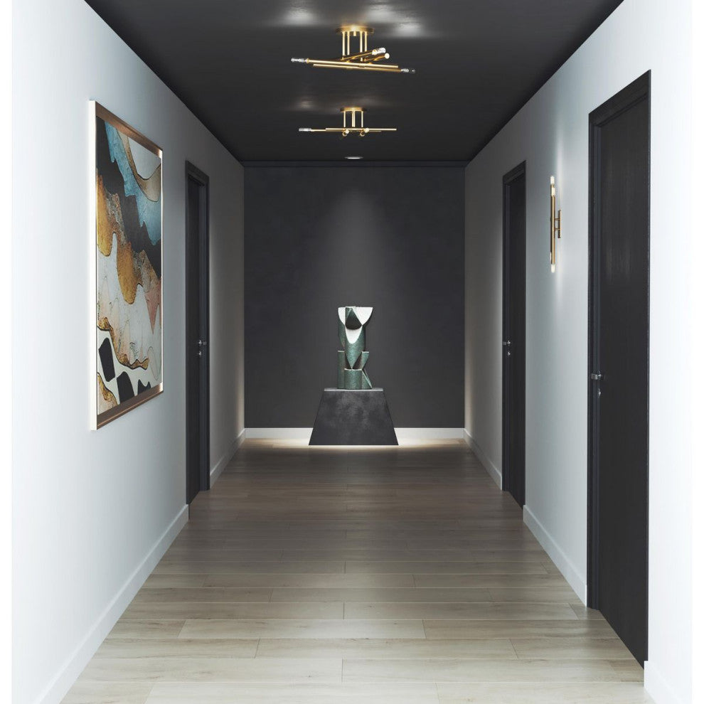 Arya Collection Four-Light Brushed Gold Luxe Wall Bracket