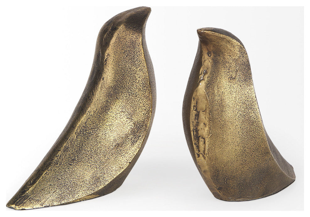 Dover, 2-Piece Set, 15Lx4W Gold Aluminum Dove Bookends
