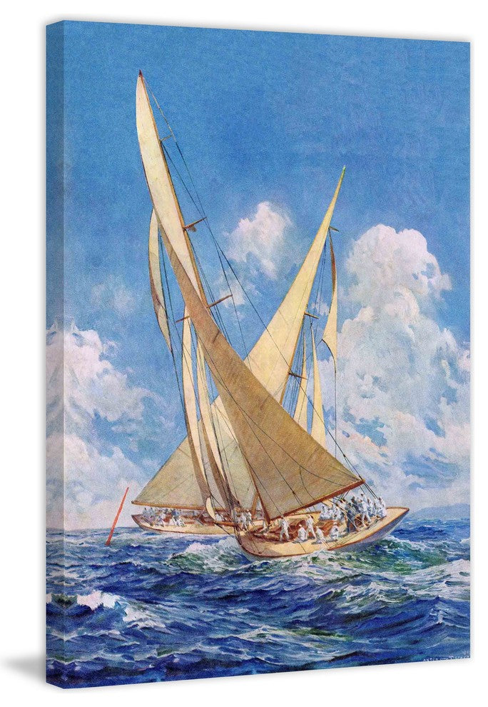 "Sailboats" Painting Print on Wrapped Canvas