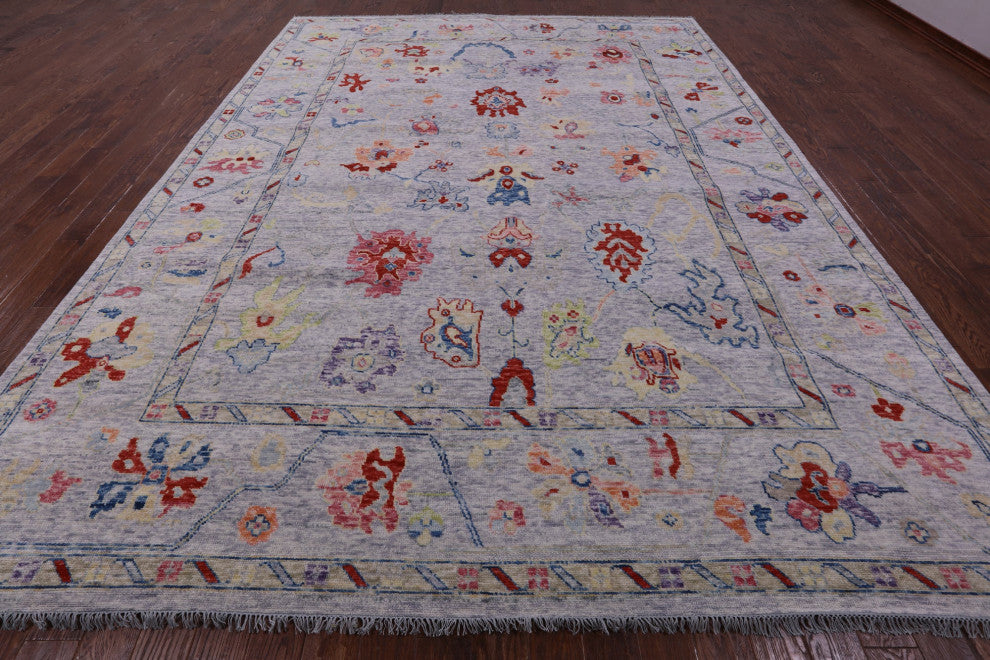 10' 5" X 13' 11" Turkish Oushak Hand Knotted Wool Rug - Q16092