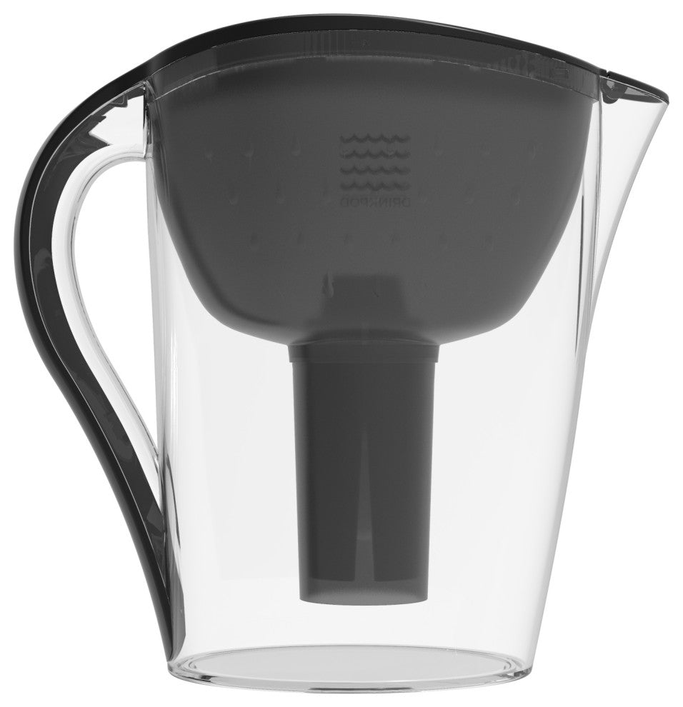 Drinkpod Ultra Premium Alkaline Water Filter Pitcher, 3.5L, Black