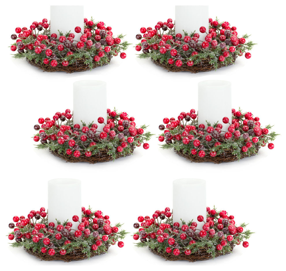 Mini Wreath/Candle Ring, 6-Piece Set