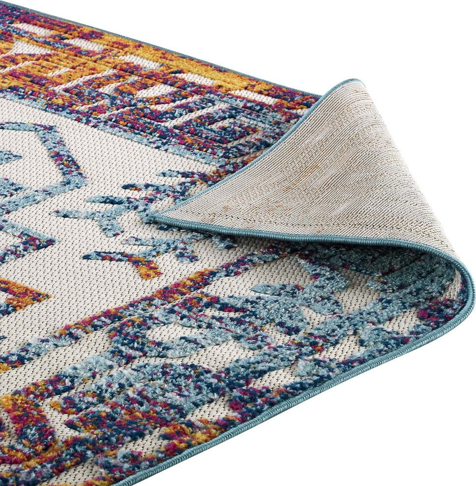 Geometric Southwestern Aztec 8x10 Indoor and Outdoor Area Rug