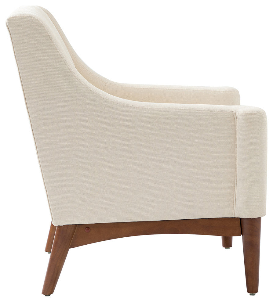 34.2" Comfy Living Room Armchair With Sloped Arms, Ivory