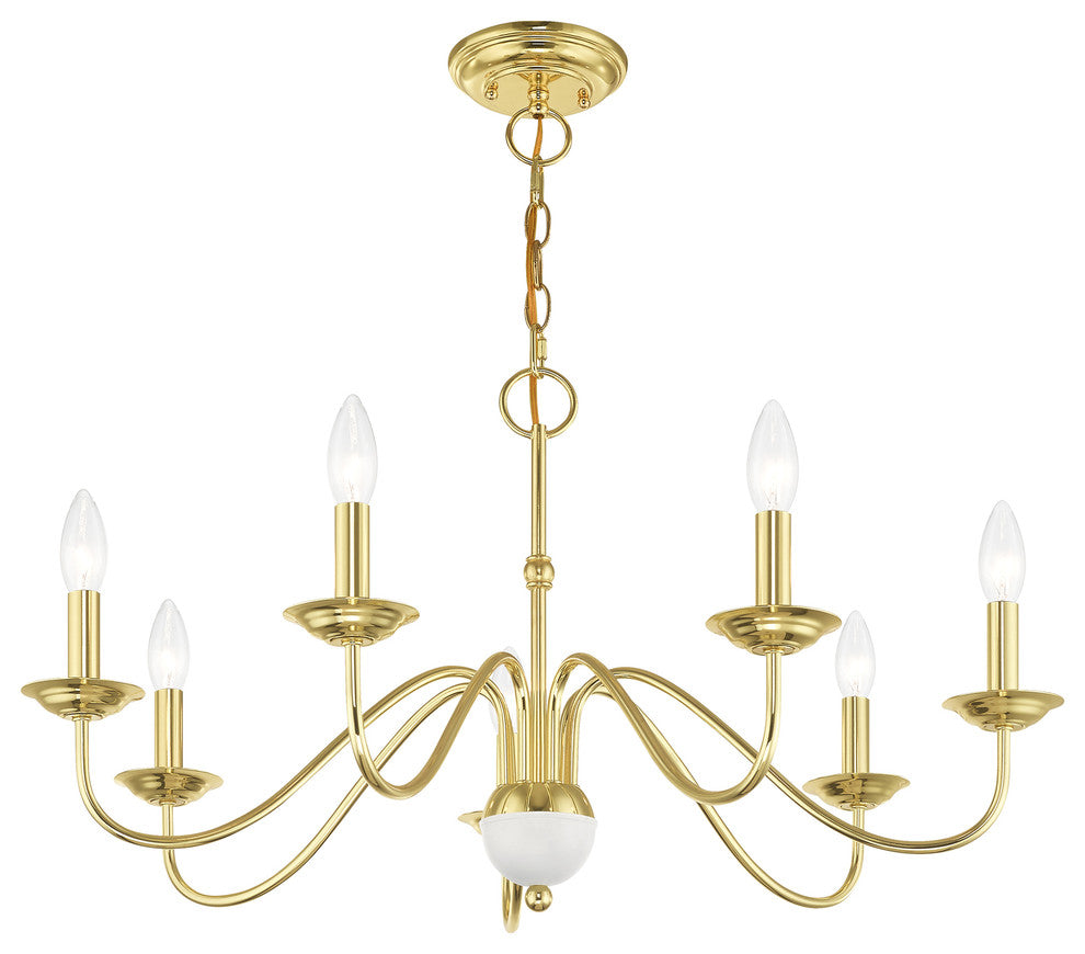 Traditional Chandelier, Polished Brass