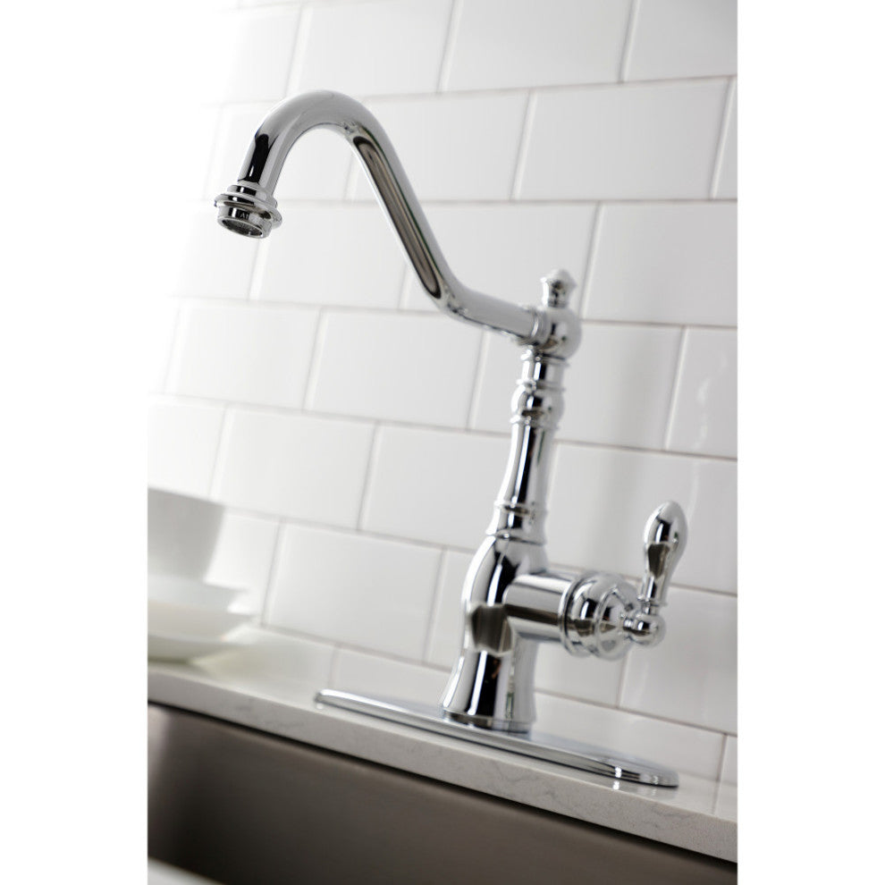 GSY7701ACLBS Single Handle Kitchen Faucet With Brass Sprayer, Polished Chrome
