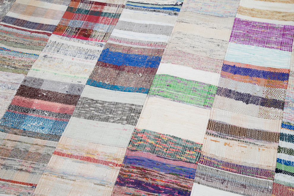 Rug N Carpet - Handmade Anatolian 6' 8'' x 9' 11'' Rustic Patchwork Kilim Rug