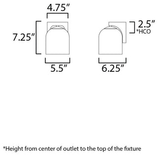 Maxim 21231 Scoop 8" Tall Bathroom Sconce - Black