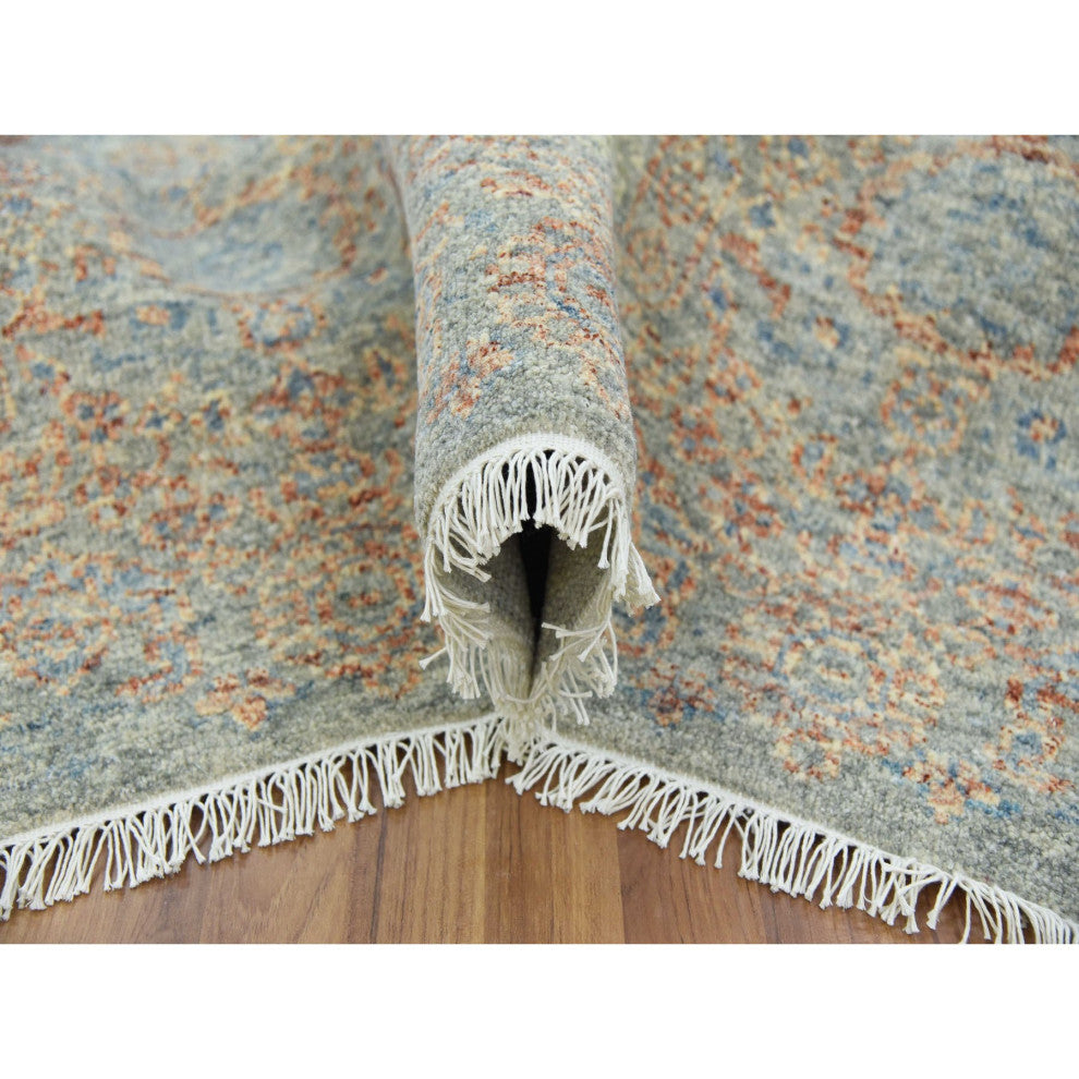 Hand Knotted Obscured and Subtle,Pure Wool, Soft, Oriental Rug, 9'2"x12'