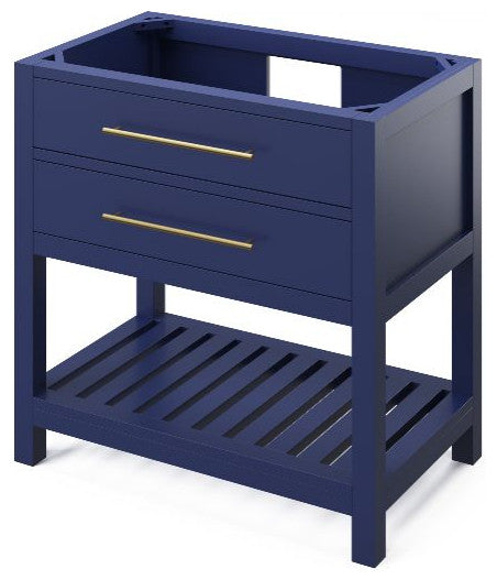 Wavecrest Contemporary Hale Blue 36" Vanity, Black Granite Vanity Top