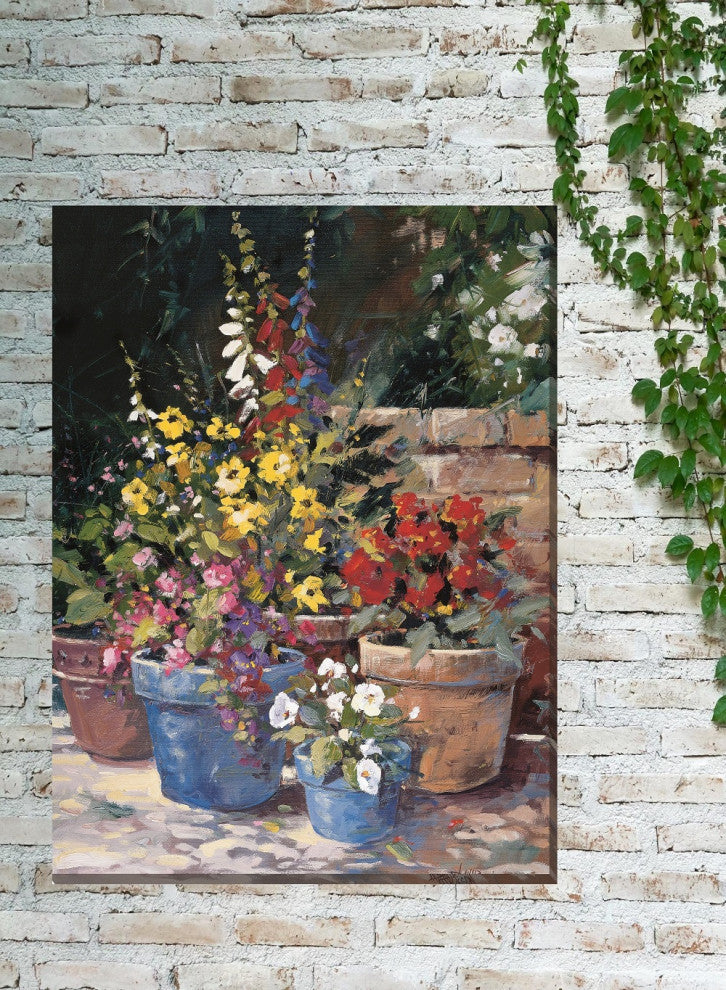 Blue Pots Outdoor Art, 30"x40"