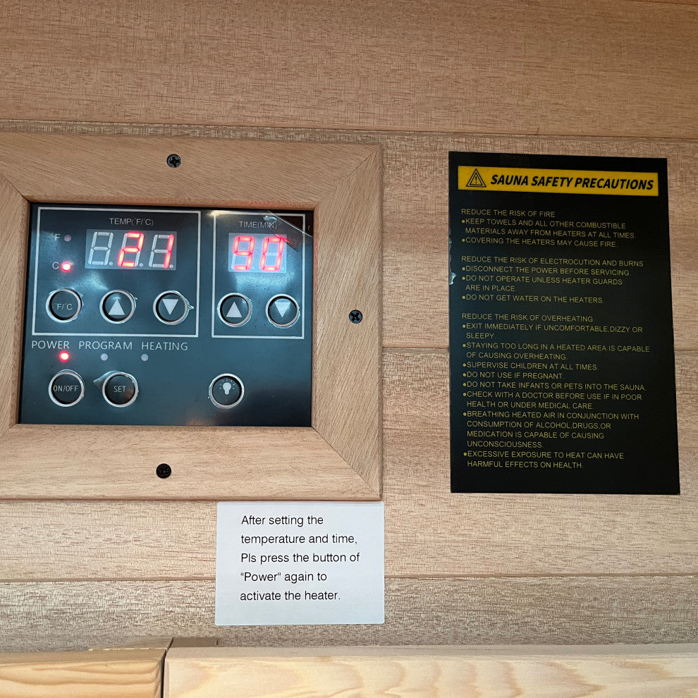 Extendable Indoor FAR Infrared Heating Sauna Bluetooth, Wood, 1-Person