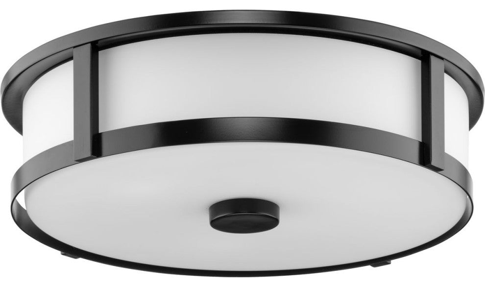 Gilliam Collection Three-Light New Traditional Flush Mount, Matte Black