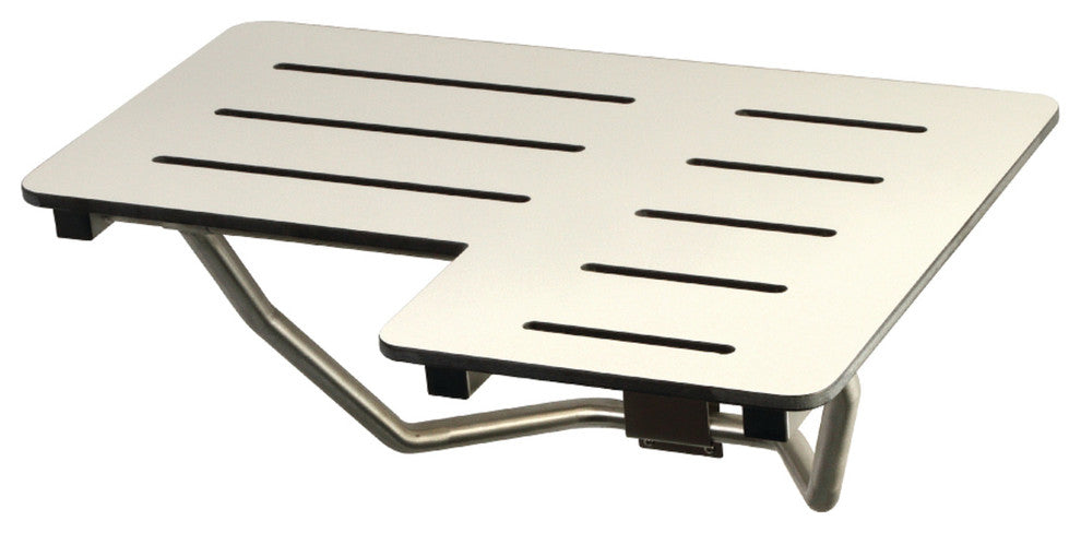 Kingston 28" x 21" Wall Mount Fold Down Shower Seat, Brushed Stainless Steel