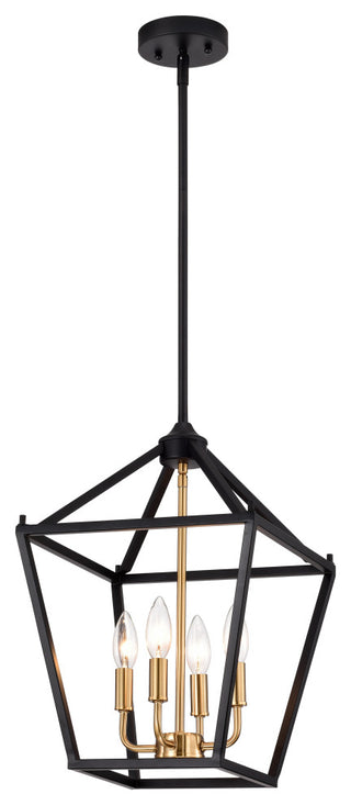 CHLOE Lighting IRONCLAD Industrial 4-Light Textured Black Inverted Pendant